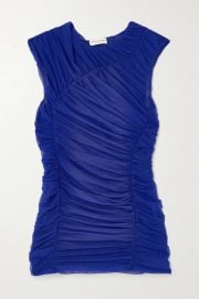 Ruched Stretch-Tulle Top by Dries Van Noten at Net A Porter