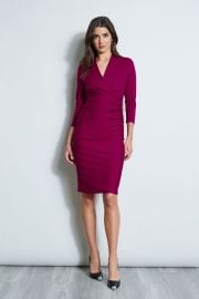 Ruched Wrap Knit Dress Elie Tahari at Elie Tahari