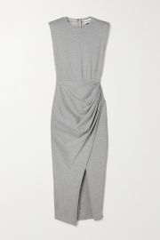 Ruched cotton-blend jersey midi dress at Net a Porter