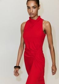 Ruched dress with draped neckline - Women | MANGO USA at Mango