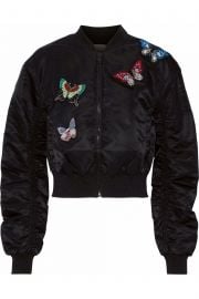 Ruched embellished shell bomber jacket at The Outnet