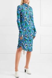 Ruched printed crepe midi dress by Marni at Net A Porter