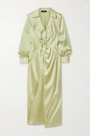 Ruched satin midi dress at Net a Porter