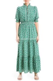 Ruffle Collar Print Tiered Maxi Dress at Nordstrom Rack