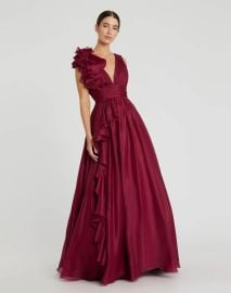 Ruffle Detailed Evening Dress Mac Duggal at Mac Duggal