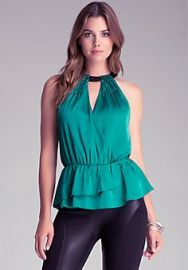 Ruffle Hem Halter Top at Bebe