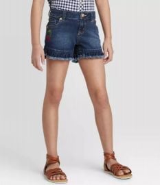 Ruffle Hem Sequin Cherry Jean Shorts by Cat  Jack at Target