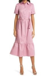 Ruffle Hem Stretch Cotton Shirtdress at Nordstrom Rack