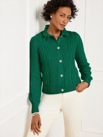 Ruffle Mockneck Cardigan Talbots at Talbots
