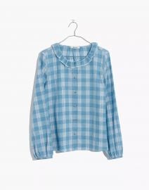 Ruffle-Neck Top in Colwell Plaid at Madewell