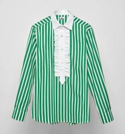 Ruffle Polo Shirt green and white Women39s polo shirt Sbline at Sebline