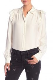 Ruffle Silk Long Sleeve Blouse by Frame at Nordstrom Rack