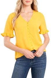 Ruffle Sleeve Crepe Blouse at Nordstrom