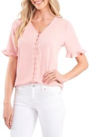 Ruffle Sleeve Crepe Blouse at Nordstrom