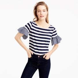 Ruffle-Sleeve Top at J. Crew