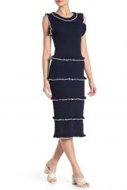 Ruffle Stripe Crochet Knit Midi Dress by Alexia Admor at Nordstrom Rack