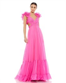 Ruffle Tiered Cut-Out Chiffon Gown Mac Duggal at Mac Duggal