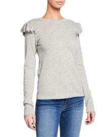 Ruffle-Trim Long-Sleeve T-Shirt at Last Call