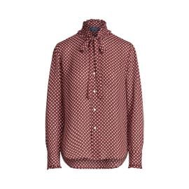 Ruffle-Trim Mulberry Silk Shirt at Ralph Lauren