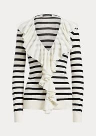 Ruffle-Trim Striped Cardigan at Ralph Lauren