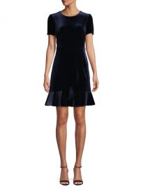 Ruffle-Trimmed Velvet Mini Dress by Karl Lagerfeld Paris at Lord and Taylor