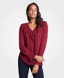 Ruffle V-Neck Popover at Ann Taylor