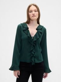 Ruffle V-Neck Top at Gap