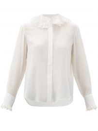 Ruffle-collar silk-georgette blouse at Matches