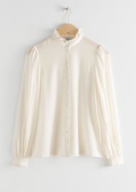 Ruffle collar silk shirt at & Other Stories