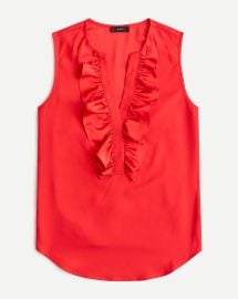Ruffle-front Top In Satin Crepe For Women JCrew at J. Crew