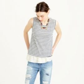 Ruffle hem tank top in stripe at J. Crew