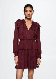 Ruffle satin dress - Women Mango USA at Mango