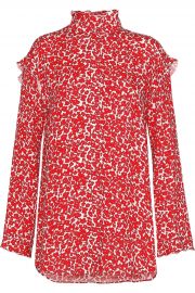 Ruffle-trimmed floral-print silk crepe de chine blouse at The Outnet