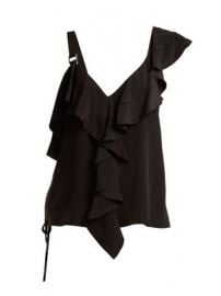 Ruffle-trimmed silk crepe de Chine top at Matches