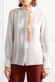 Ruffle-trimmed silk-georgette blouse at Net a Porter