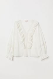 Ruffled Cotton Blouse at H&M