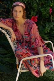 Ruffled Embroidered Maxi Dress at Anthropologie