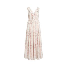 Ruffled Floral Sleeveless Crepe Dress at Ralph Lauren