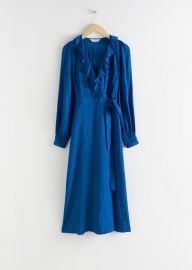 Ruffled Jacquard Midi Wrap Dress at & Other Stories