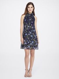 Ruffled Keyhole Floral Print Chiffon Dress by Tahari ASL at Tahari ASL