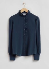 Ruffled Mulberry Silk Blouse at & Other Stories