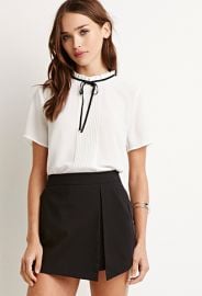 Ruffled-Neck Pintuck Blouse  Forever 21 - 2000183644 at Forever 21