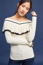 Ruffled Off-The-Shoulder Pullover by Anthropologie at Anthropologie