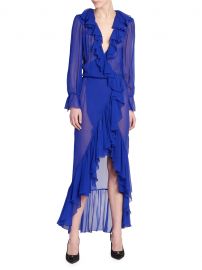 Ruffled Sheer Wrap Midi Dress at Saks Fifth Avenue