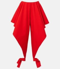 Ruffled cotton gabardine tapered pants at Mytheresa