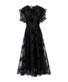 Ruffled floral organza midi dress at Senser