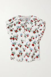 Ruffled floral-print cotton-poplin blouse at Net a Porter