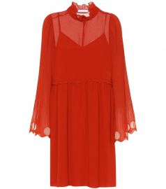 Ruffled georgette dress at Mytheresa