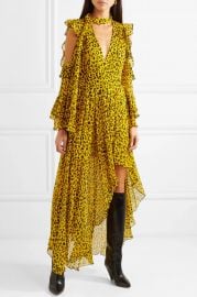 Ruffled leopard-print silk-georgette wrap maxi dress at Net A Porter