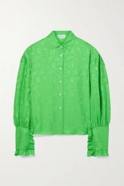 Ruffled silk-jacquard shirt at Net a Porter